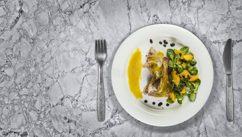 Duck Legs With Orange Sauce And Lamb s Lettuce Salad With Oranges And duck-legs-with-orange-sauce-and-lamb-s-lettuce-salad-with-oranges-and