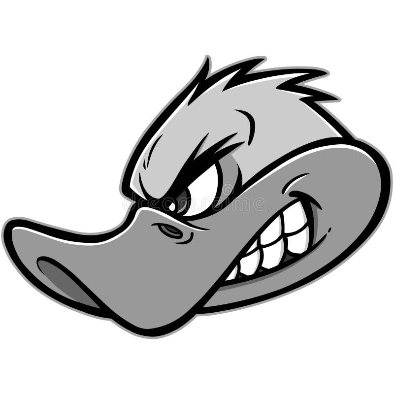 Duck Mascot Illustration stock vector. Illustration of snarling - 109550940