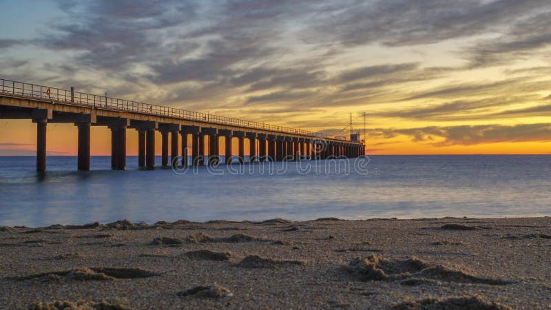 Duck North Carolina Steel and Concrete Pier Stock Photo - Image of