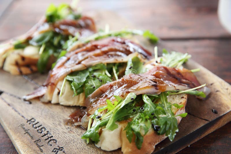 Duck Prosciutto Smoked Duck on Bread Stock Photo Image of breaded, dinner 136991454