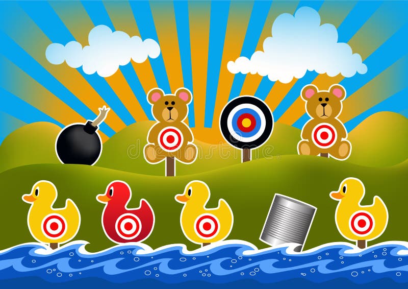 Duck Shoot Game Illustration stock abbildung Duck Shoot Game Illustration stock abbildung
