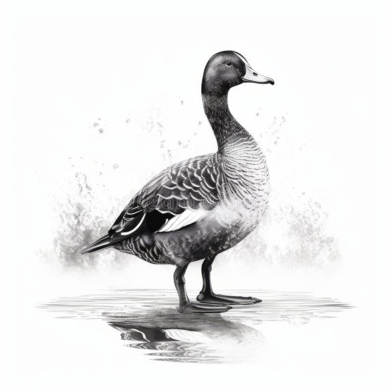 Duck Drawing Realistic Stock Illustrations 567 Duck Drawing Realistic
