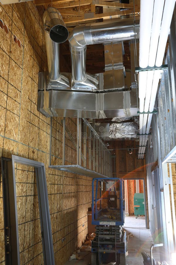 HVAC Installed in New Construction. Stock Image Image of sheet, supplies 297489825