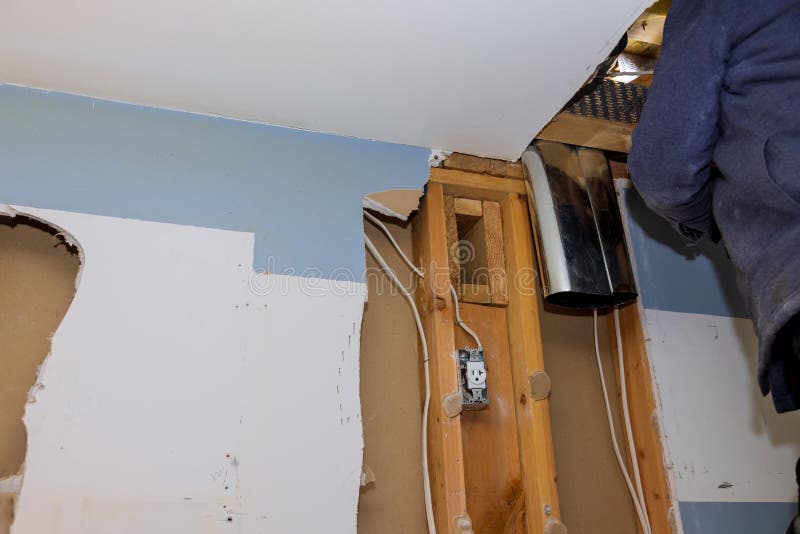 Ducts for Heating System the Ceiling Mounted on Under Construction of