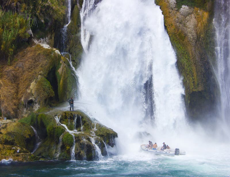 Duden waterfall in Antalya Turkey. Mediterranean sea. Travelling.