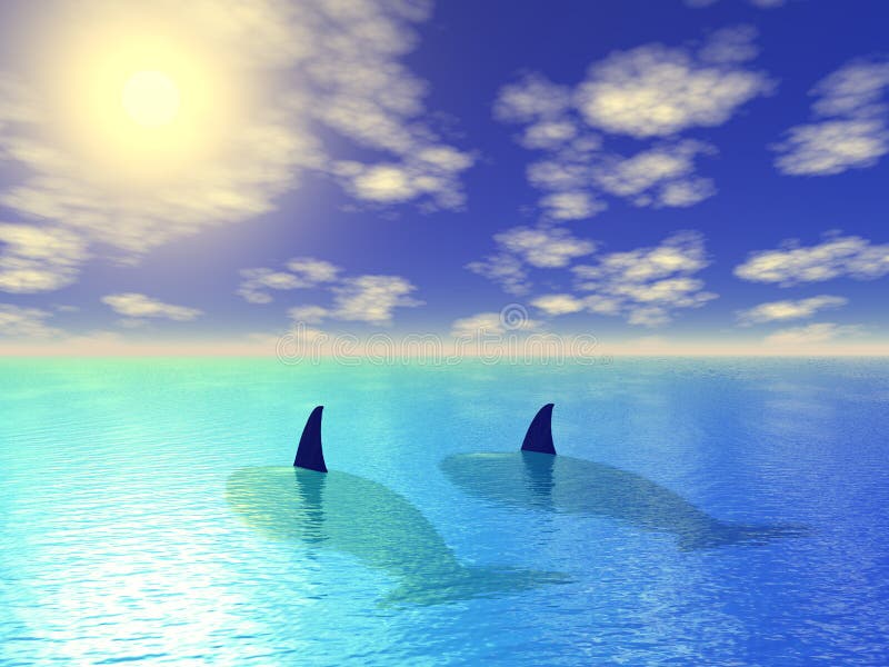 Due balene in laguna blu