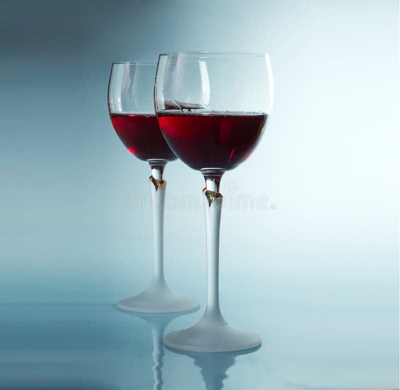 Due bicchieri di vino fotografia stock
