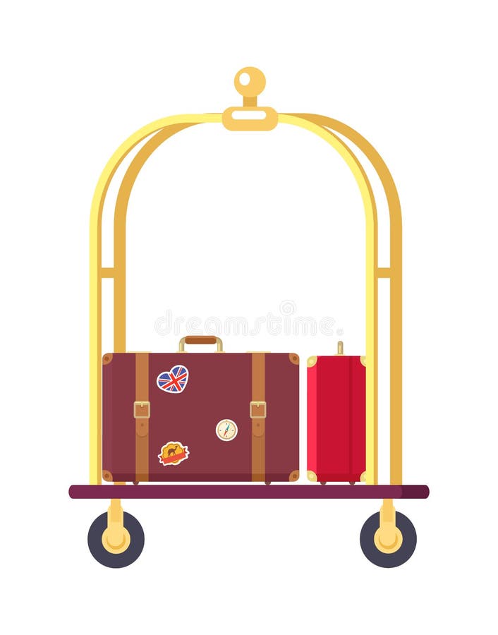 Due borse sull'illustrazione sveglia di vettore del carrello ferroviario illustrazione di stock Due borse sull'illustrazione sveglia di vettore del carrello ferroviario illustrazione di stock