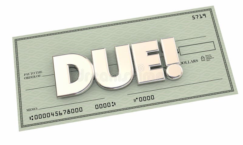 Due Check Payment Money Bill Collection vector illustration