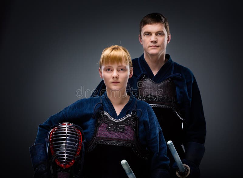 Due combattenti di kendo fotografie stock libere da diritti