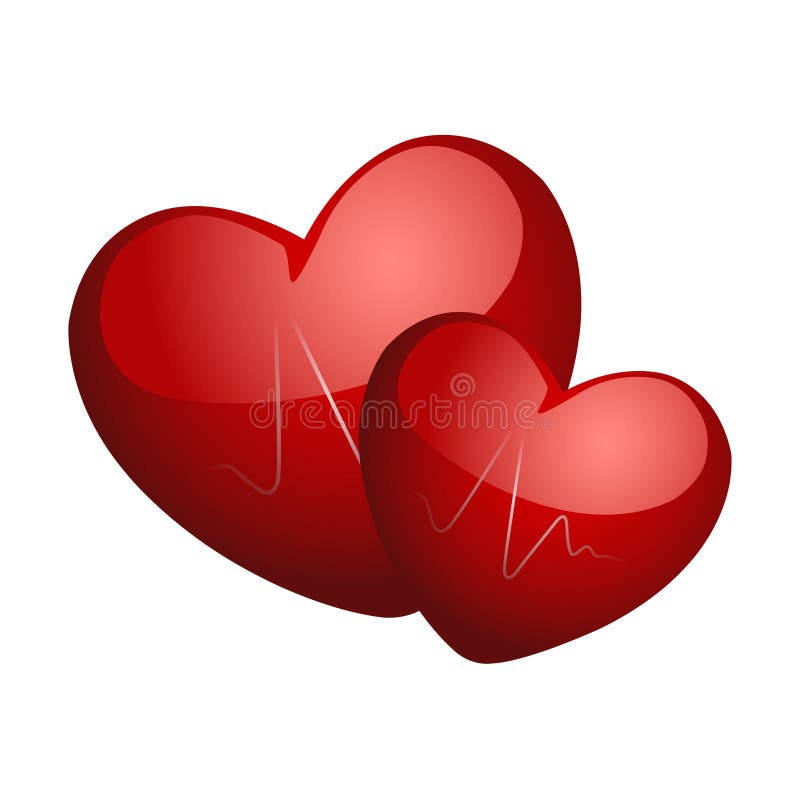 Due cuori illustrazione vettoriale. Illustrazione di illustrazione