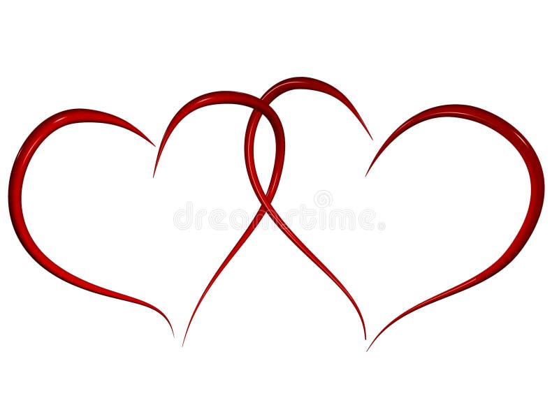 Due cuori di amore illustrazione di stock Due cuori di amore illustrazione di stock