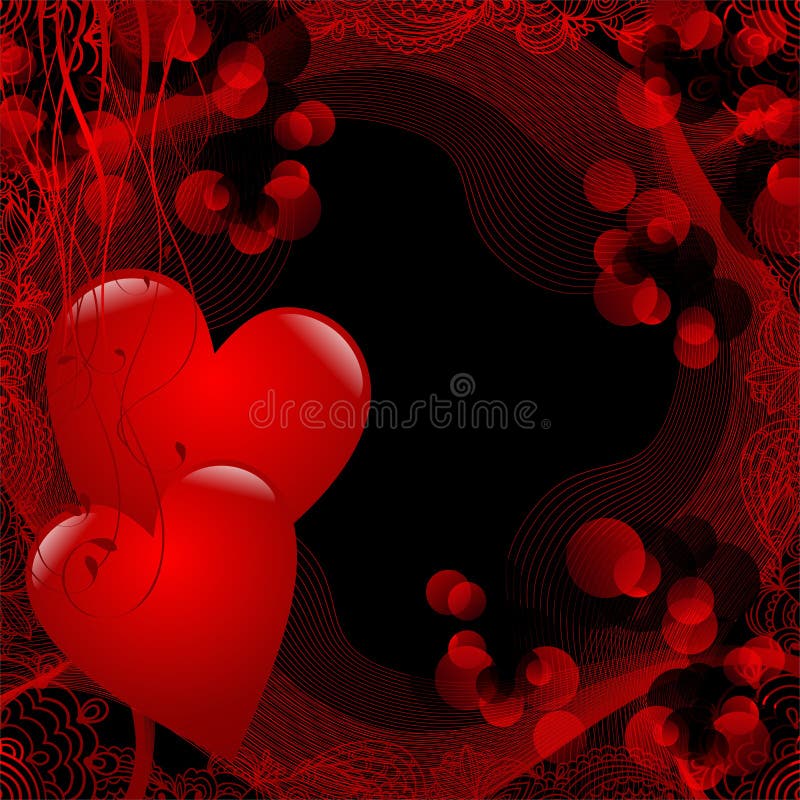 Due cuori rossi illustrazione di stock Due cuori rossi illustrazione di stock