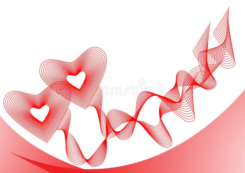 Due cuori rossi, connessi dai nastri illustrazione di stock Due cuori rossi, connessi dai nastri illustrazione di stock