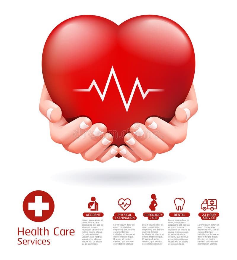 Due mani e progettazione concettuale rossa del cuore Vettore di servizio di sanità illustrazione vettoriale Due mani e progettazione concettuale rossa del cuore Vettore di servizio di sanità illustrazione vettoriale