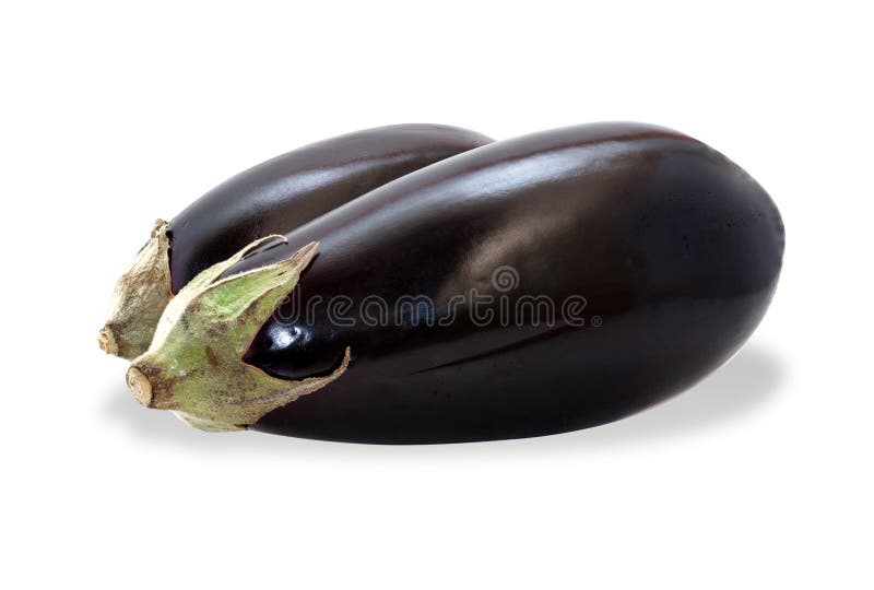 Due melanzane mature isolate fotografia stock libera da diritti Due melanzane mature isolate fotografia stock libera da diritti