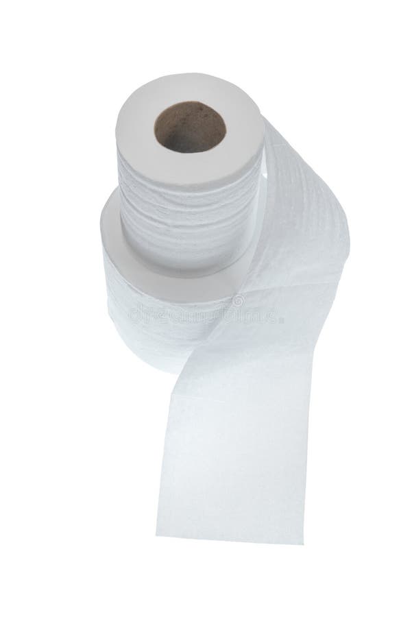 Due Rolls della carta igienica isolati su bianco con lo spazio della copia immagini stock Due Rolls della carta igienica isolati su bianco con lo spazio della copia immagini stock