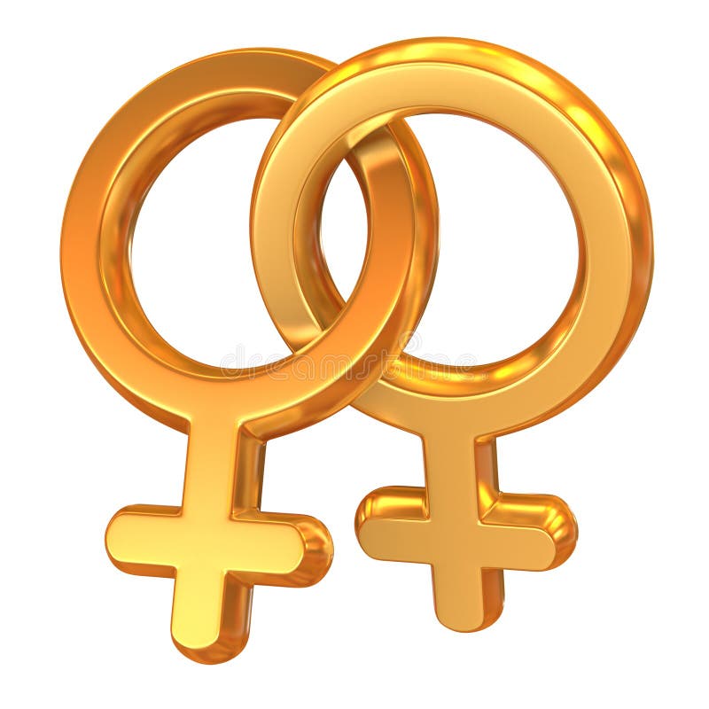 Due simboli femminili attraversati illustrazione di stock Due simboli femminili attraversati illustrazione di stock