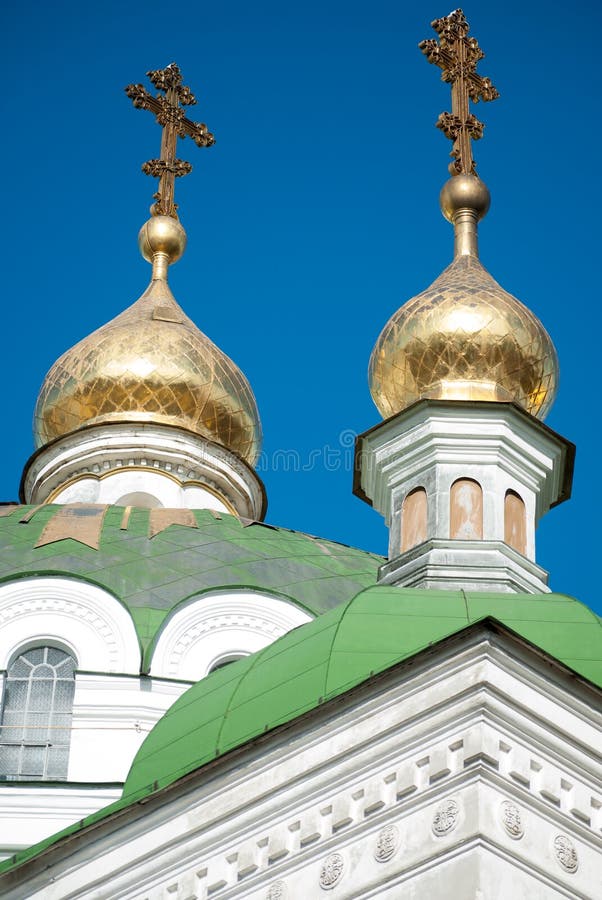 Due spiriti della chiesa di refettorio parte di pechersk lavra kyiv fotografia stock