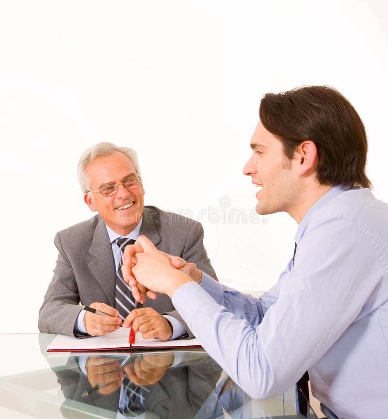 Two men during a job interview. Two men during a job interview