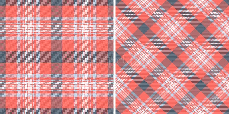 Due vibranti coralli e grigi, uno classico e uno diagonale, offrono opzioni di design versatili per siti web tessili o illustrazione vettoriale
