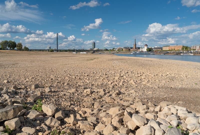 Drought in Germany, Low Water on Rhine River Editorial Image Image of