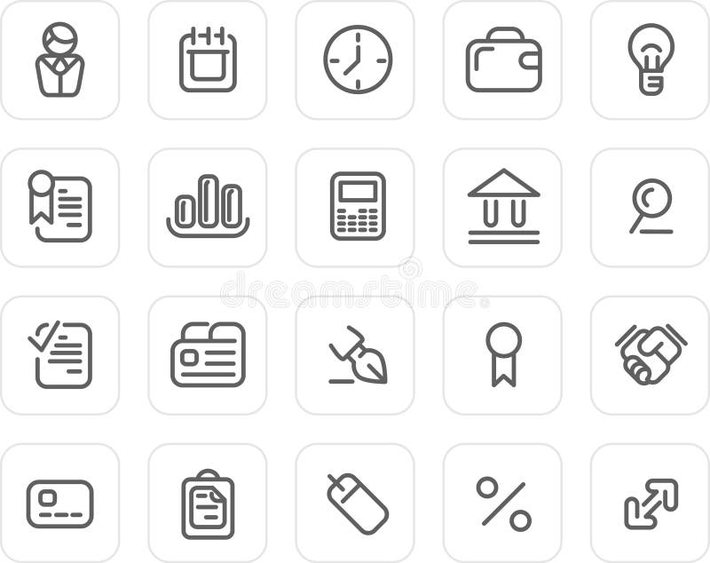 Duidelijk geplaatst pictogram: Zaken royalty-vrije illustratie Duidelijk geplaatst pictogram: Zaken royalty-vrije illustratie