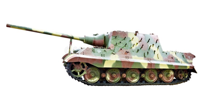 Duits casemeer zware tank vernietigt alleen wit stock foto Duits casemeer zware tank vernietigt alleen wit stock foto