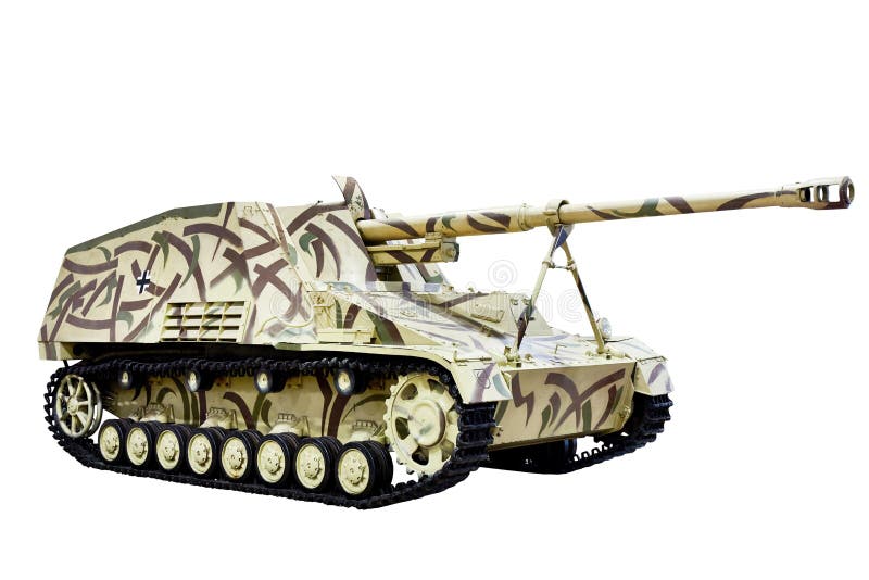 Nashorn German tank destroyer isolated white. Nashorn German tank destroyer isolated white