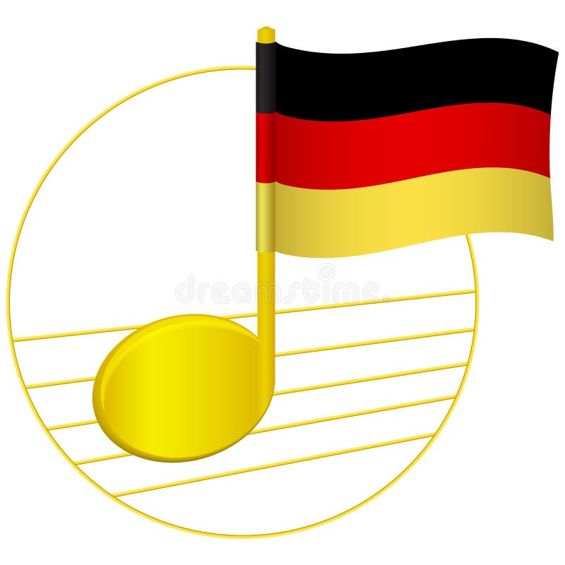 Duitse vlag en muzieknoot stock illustratie. Illustration - 158121096