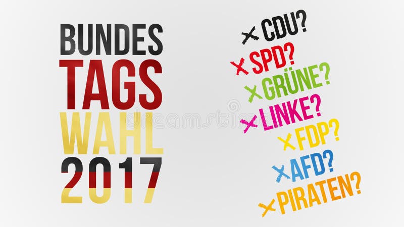 Duitse woorden voor federale verkiezing 2017 in zwarte rode goud en ger vector illustratie Duitse woorden voor federale verkiezing 2017 in zwarte rode goud en ger vector illustratie