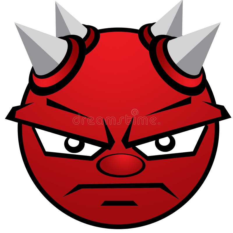 Illustration of funny devil face created with cartoon style. Illustration of funny devil face created with cartoon style
