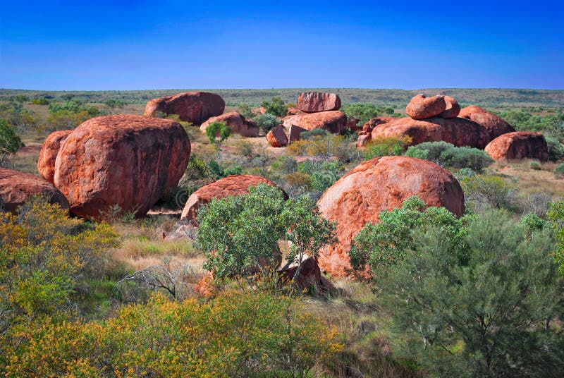 Duivelsmarmer, Noordelijk Grondgebied, Australië stock afbeeldingen Duivelsmarmer, Noordelijk Grondgebied, Australië stock afbeeldingen