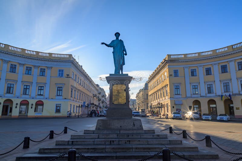 Duke Richelieu Statue em Odessa foto de stock royalty free Duke Richelieu Statue em Odessa foto de stock royalty free