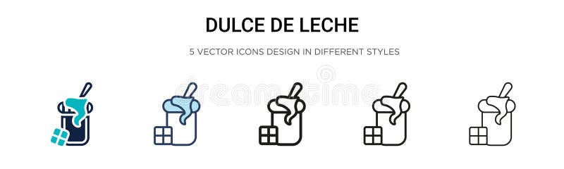 Dulce de leche icon in filled, thin line, outline and stroke style. Vector illustration of two colored and black dulce de leche vector icons designs can be used for mobile, ui, web