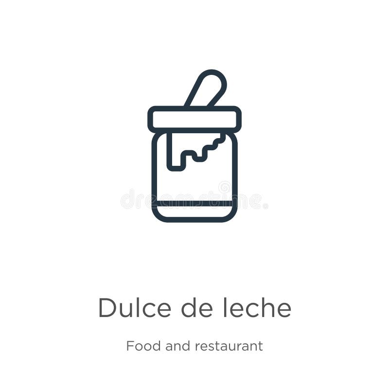 Dulce de leche icon. Thin linear dulce de leche outline icon isolated on white background from food and restaurant collection. Line vector sign, symbol for web and mobile