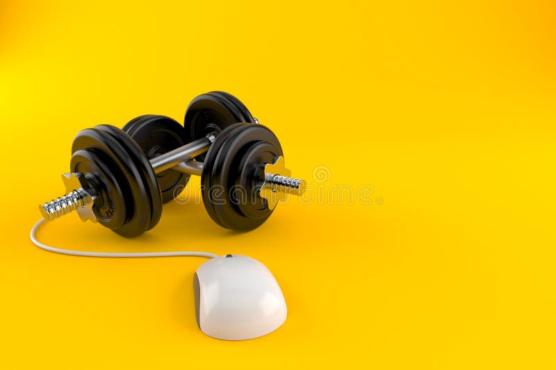 Dumbbell with computer mouse royalty free illustration