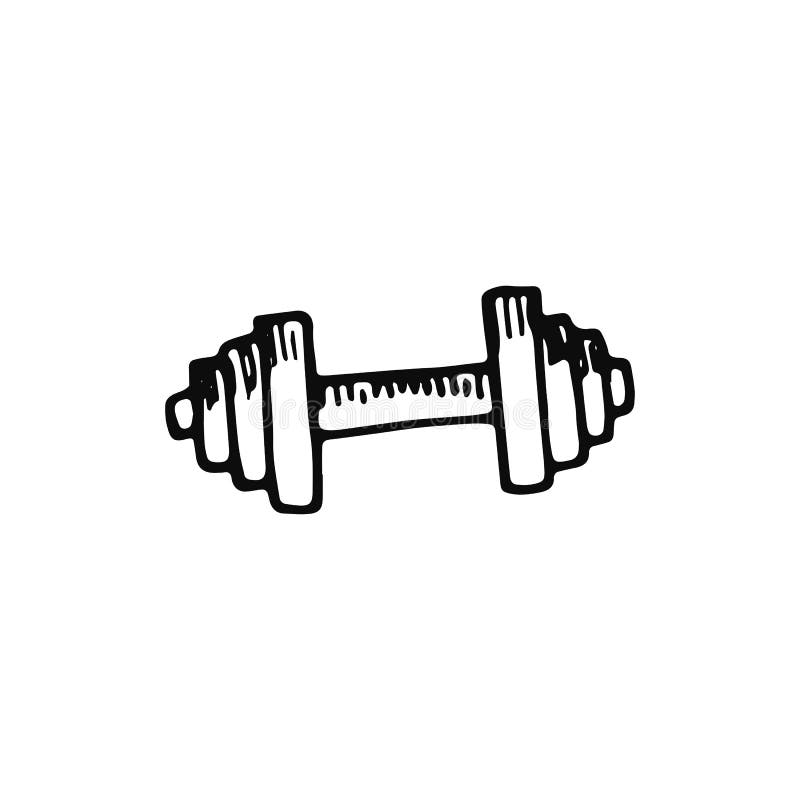 Dumbbell Sketch Vector Illustration Stock Vector - Illustration of