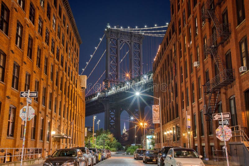 Dumbo Brooklyn Manhattan Bridge Stonehenge, Night Time