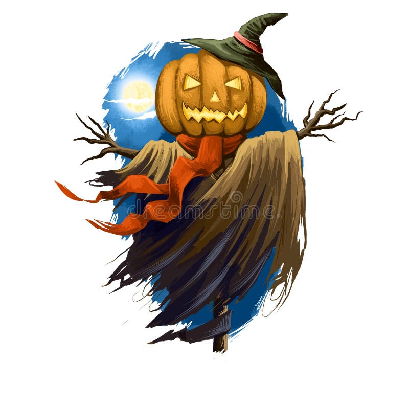 Pumpkin Head Scarecrow Clip Art