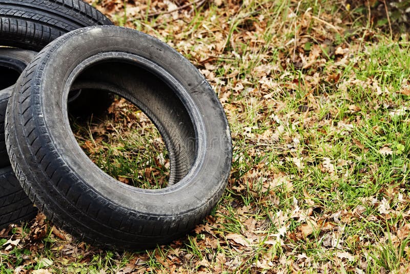 Dump of Automobile Tires. Environmental Pollution Stock Photo Image