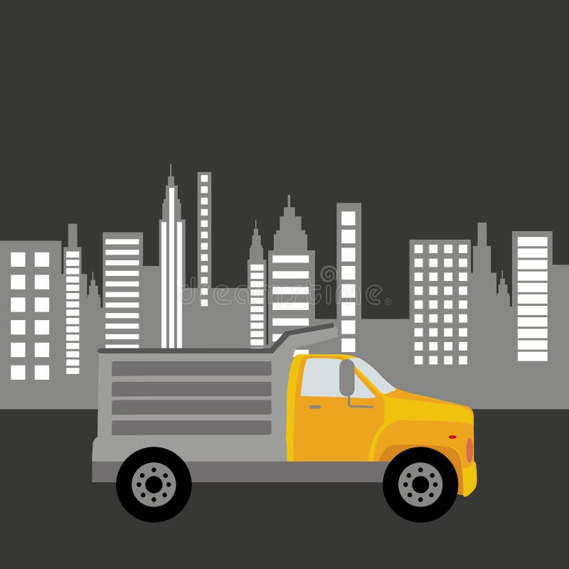 Dump truck city background graphic vector illustration eps 10. Truck trailer garbage removal vectors