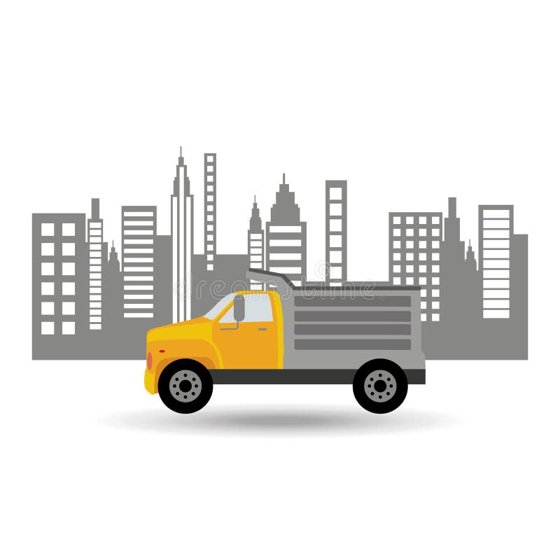 Dump truck city background graphic vector illustration eps 10. Truck trailer garbage removal vectors