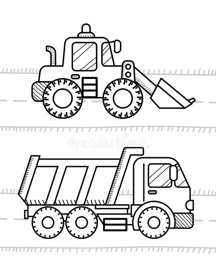 Dump Truck, Excavator stock vector. Illustration of construction - 76565485