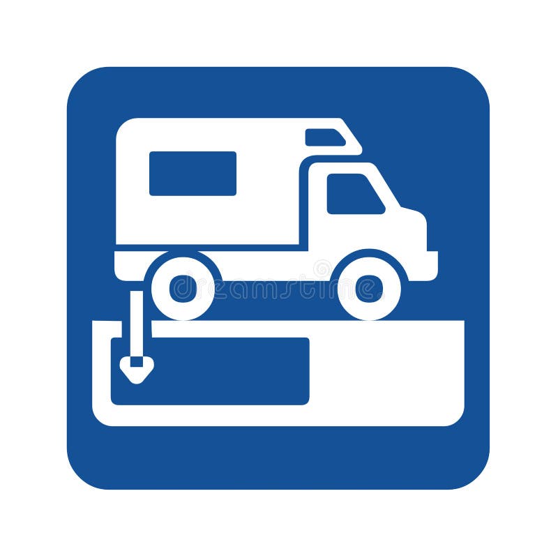 Dumping station for recreational vehicle symbol