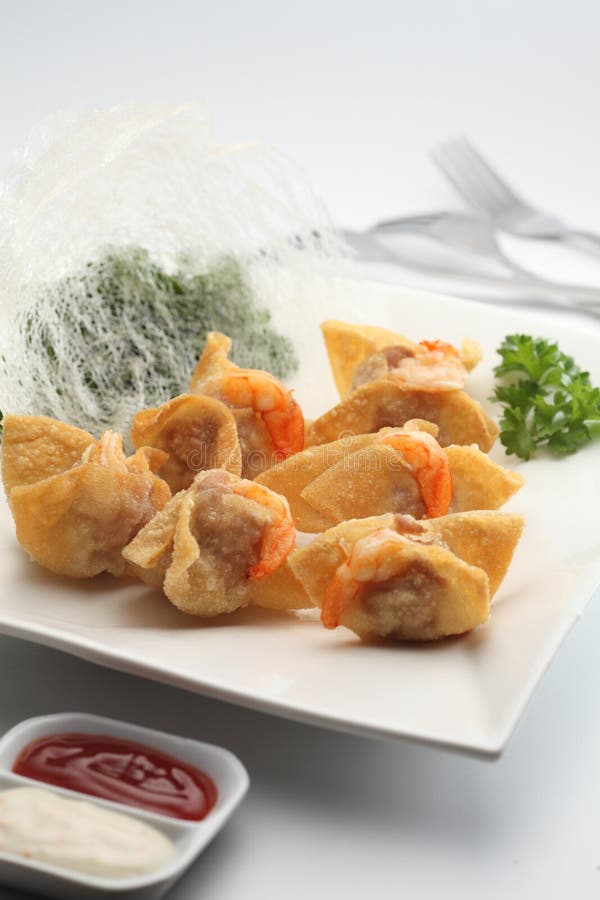 Crispy prawn dumpling stock photo. Image of thai, meal 29671158
