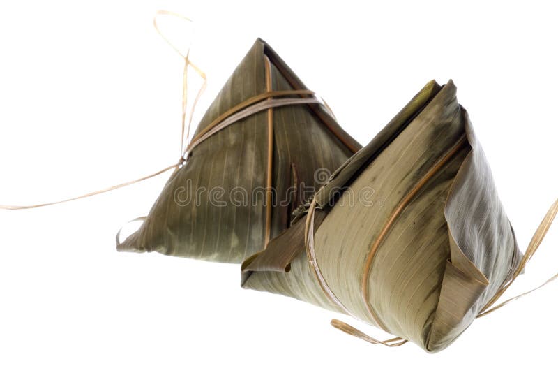 Dumplings in Bamboo Leaf Isolated