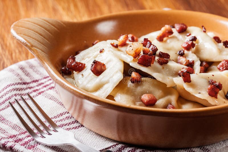 Dumplings with Meat or Cabbage and Mushroom or Cheese Stock Image