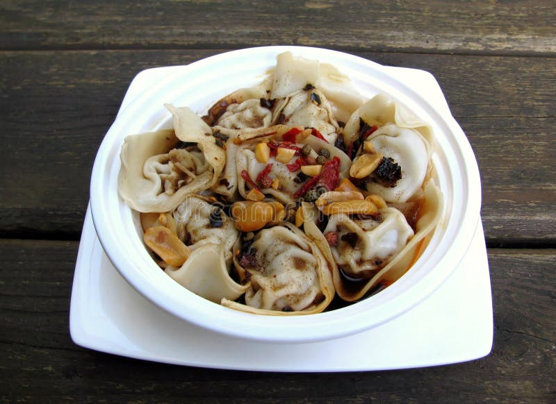 Dumplings with Sichuan Pepper in Chili Oil Stock Image Image of