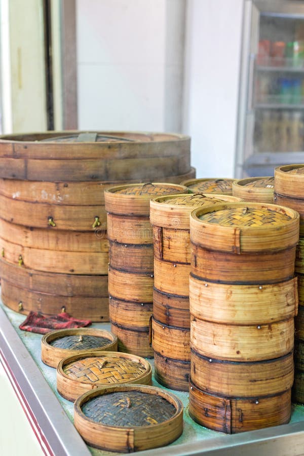 Dumplings Steamer Baskets stock image. Image of steamer 202194477